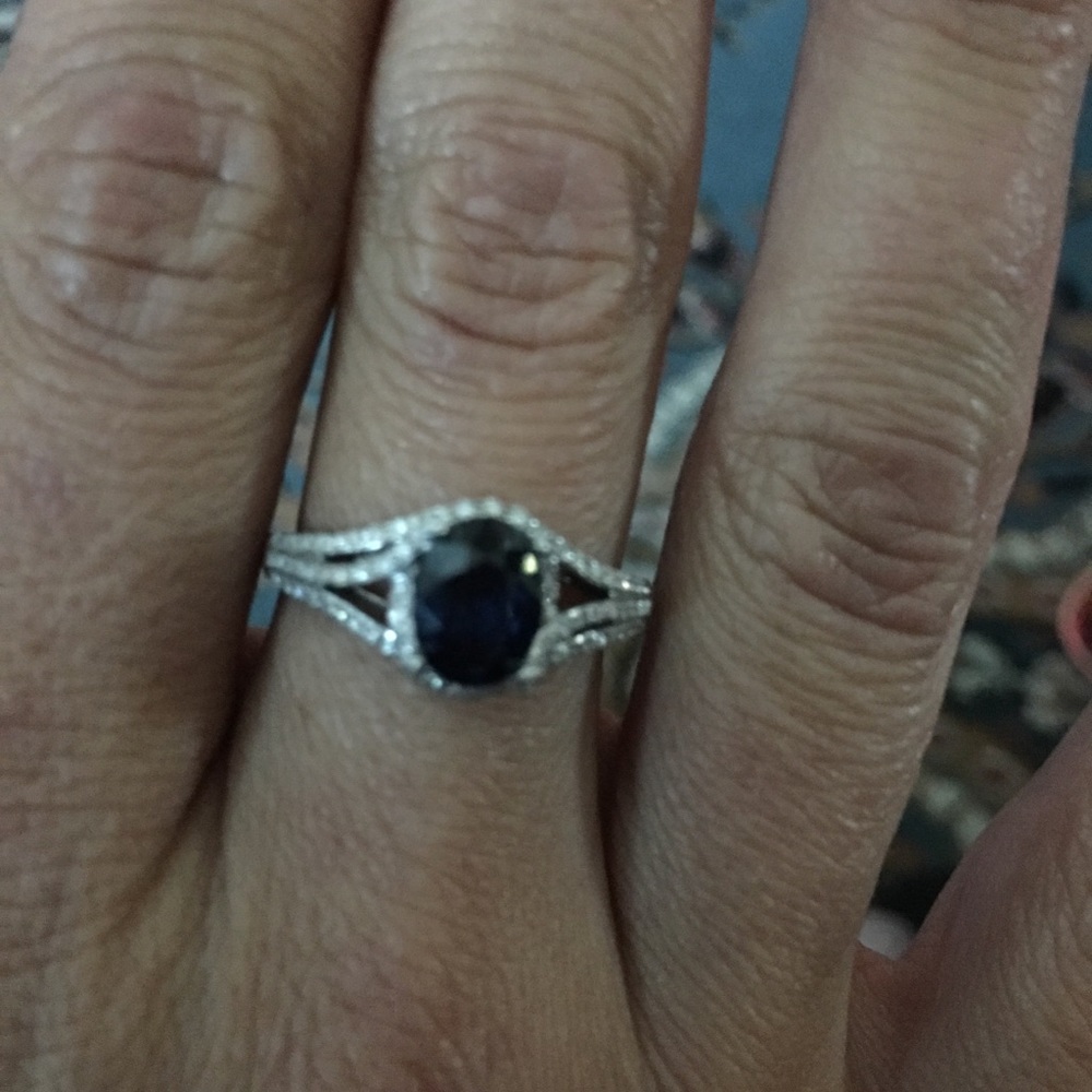 Blue Sapphire with diamond accents